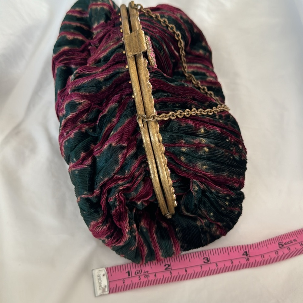 Source Unknown Pink and Green Mini Bag with Gold Accents - Picture 6 of 7